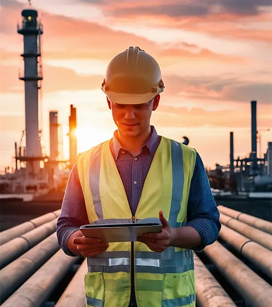 TEEC Business engineer during a technical site visit – contact our consultants